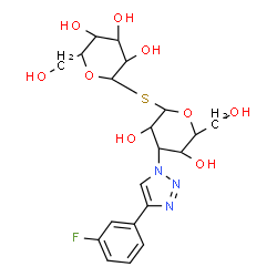 ChemSpider 2D Image | 3-Deoxy-3-[4-(3-fluorophenyl)-1H-1,2,3-triazol-1-yl]-beta-D-galactopyranosyl 1-thio-beta-D-galactopyranoside | C20H26FN3O9S