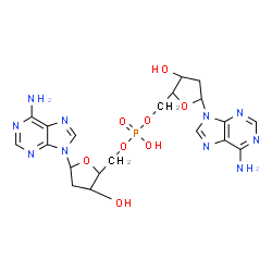 ChemSpider 2D Image | Bis{[(2r,3s,5r)-5-(6-Amino-9h-Purin-9-Yl)-3-Hydroxytetrahydrofuran-2-Yl]methyl} Hydrogen Phosphate | C20H25N10O8P