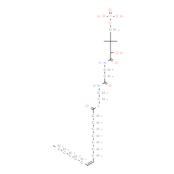ChemSpider 2D Image | S-[2-({N-[(2S)-2-Hydroxy-3,3-dimethyl-4-(phosphonooxy)butanoyl]-beta-alanyl}amino)ethyl] (9Z)-9-hexadecenethioate | C27H51N2O8PS