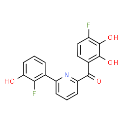 ChemSpider 2D Image | (4-Fluoro-2,3-dihydroxyphenyl)[6-(2-fluoro-3-hydroxyphenyl)-2-pyridinyl]methanone | C18H11F2NO4