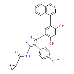 ChemSpider 2D Image | N-{3-[2,4-Dihydroxy-5-(4-isoquinolinyl)phenyl]-4-(4-methoxyphenyl)-1,2-oxazol-5-yl}cyclopropanecarboxamide | C29H23N3O5