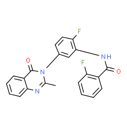 ChemSpider 2D Image | 2-Fluoro-N-[2-fluoro-5-(2-methyl-4-oxo-3(4H)-quinazolinyl)phenyl]benzamide | C22H15F2N3O2