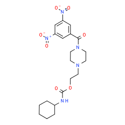 ChemSpider 2D Image | 2-[4-(3,5-Dinitrobenzoyl)-1-piperazinyl]ethyl cyclohexylcarbamate | C20H27N5O7