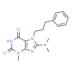 ChemSpider 2D Image | 8-(Dimethylamino)-3-methyl-7-(3-phenylpropyl)-3,7-dihydro-1H-purine-2,6-dione | C17H21N5O2