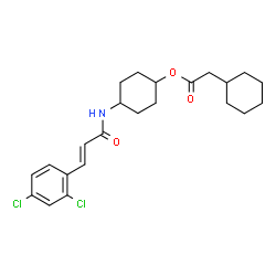 ChemSpider 2D Image | 4-{[(2E)-3-(2,4-Dichlorophenyl)-2-propenoyl]amino}cyclohexyl cyclohexylacetate | C23H29Cl2NO3