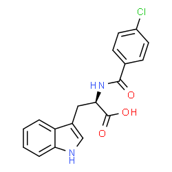 ChemSpider 2D Image | N-(4-Chlorobenzoyl)-D-tryptophan | C18H15ClN2O3