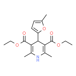 ChemSpider 2D Image | Diethyl 2,6-dimethyl-4-(5-methyl-2-furyl)-1,4-dihydro-3,5-pyridinedicarboxylate | C18H23NO5