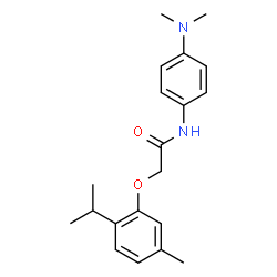 ChemSpider 2D Image | N-[4-(Dimethylamino)phenyl]-2-(2-isopropyl-5-methylphenoxy)acetamide | C20H26N2O2