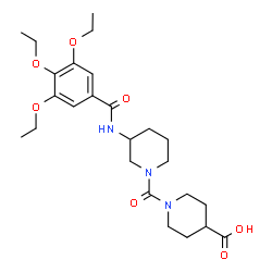 ChemSpider 2D Image | 1-({3-[(3,4,5-Triethoxybenzoyl)amino]-1-piperidinyl}carbonyl)-4-piperidinecarboxylic acid | C25H37N3O7