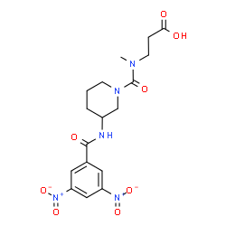 ChemSpider 2D Image | N-({3-[(3,5-Dinitrobenzoyl)amino]-1-piperidinyl}carbonyl)-N-methyl-beta-alanine | C17H21N5O8