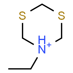 ChemSpider 2D Image | 5-Ethyl-1,3,5-dithiazinan-5-ium | C5H12NS2