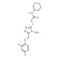 ChemSpider 2D Image | 2-({4-Amino-5-[(2,4-dimethylphenoxy)methyl]-4H-1,2,4-triazol-3-yl}sulfanyl)-N-cyclohexyl-N-methylacetamide | C20H29N5O2S
