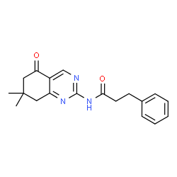 ChemSpider 2D Image | N-(7,7-Dimethyl-5-oxo-5,6,7,8-tetrahydro-2-quinazolinyl)-3-phenylpropanamide | C19H21N3O2