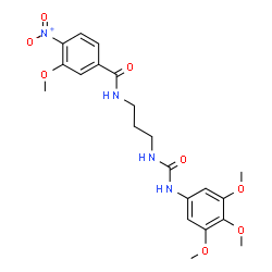 ChemSpider 2D Image | 3-Methoxy-4-nitro-N-(3-{[(3,4,5-trimethoxyphenyl)carbamoyl]amino}propyl)benzamide | C21H26N4O8