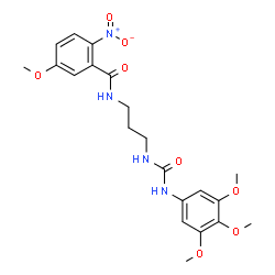 ChemSpider 2D Image | 5-Methoxy-2-nitro-N-(3-{[(3,4,5-trimethoxyphenyl)carbamoyl]amino}propyl)benzamide | C21H26N4O8