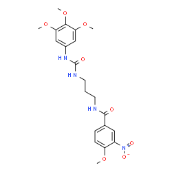 ChemSpider 2D Image | 4-Methoxy-3-nitro-N-(3-{[(3,4,5-trimethoxyphenyl)carbamoyl]amino}propyl)benzamide | C21H26N4O8