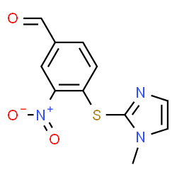 ChemSpider 2D Image | 4-(1-Methyl-1H-imidazol-2-ylsulfanyl)-3-nitro-benzaldehyde | C11H9N3O3S