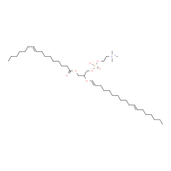ChemSpider 2D Image | 3-[(9E)-9-Hexadecenoyloxy]-2-[(1E,11E)-1,11-octadecadien-1-yloxy]propyl 2-(trimethylammonio)ethyl phosphate | C42H80NO7P