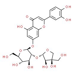 ChemSpider 2D Image | Luteolin 7-O-[2-(Î²-D-apiofuranosyl)-Î²-D-glucopyranoside] | C26H28O15