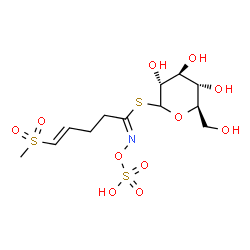 ChemSpider 2D Image | 1-S-[(1E,4E)-5-(Methylsulfonyl)-N-(sulfooxy)-4-pentenimidoyl]-1-thio-D-glucopyranose | C12H21NO11S3