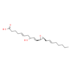 ChemSpider 2D Image | (5E,9E)-8-Hydroxy-10-{(2R,3S)-3-[(2E)-2-octen-1-yl]-2-oxiranyl}-5,9-decadienoic acid | C20H32O4