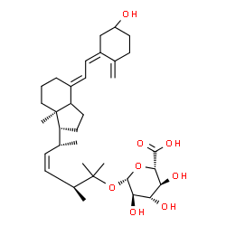 ChemSpider 2D Image | (5Z,7E,14xi,22Z)-3-Hydroxy-9,10-secoergosta-5,7,10,22-tetraen-25-yl beta-D-glucopyranosiduronic acid | C34H52O8