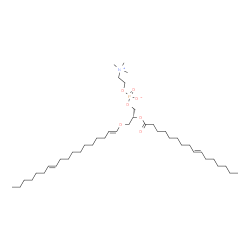 ChemSpider 2D Image | (2R)-2-[(9E)-9-Hexadecenoyloxy]-3-[(1E,11E)-1,11-octadecadien-1-yloxy]propyl 2-(trimethylammonio)ethyl phosphate | C42H80NO7P