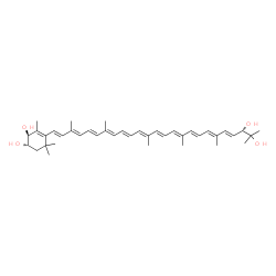 ChemSpider 2D Image | (3S,3'E,4S)-3',4'-Didehydro-1',2'-dihydro-beta,psi-carotene-1',2',3,4-tetrol | C40H56O4