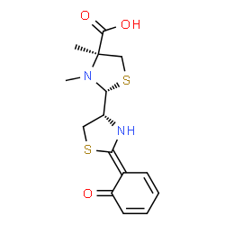 ChemSpider 2D Image | (2R,2'Z,4S,4'R)-3,4-Dimethyl-2'-(6-oxo-2,4-cyclohexadien-1-ylidene)-2,4'-bi-1,3-thiazolidine-4-carboxylic acid | C15H18N2O3S2