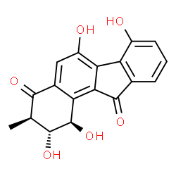 ChemSpider 2D Image | (1R,2R,3R)-1,2,6,7-Tetrahydroxy-3-methyl-2,3-dihydro-1H-benzo[a]fluorene-4,11-dione | C18H14O6