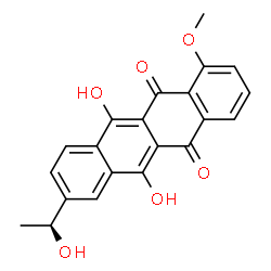ChemSpider 2D Image | 6,11-Dihydroxy-8-[(1S)-1-hydroxyethyl]-1-methoxy-5,12-tetracenedione | C21H16O6