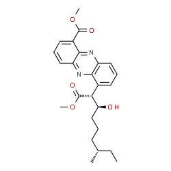 ChemSpider 2D Image | Methyl 6-[(2R,3S,7S)-3-hydroxy-1-methoxy-7-methyl-1-oxo-2-nonanyl]-1-phenazinecarboxylate | C25H30N2O5