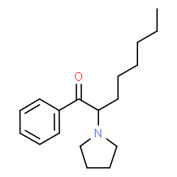 ChemSpider 2D Image | 1-Phenyl-2-(1-pyrrolidinyl)-1-octanone | C18H27NO