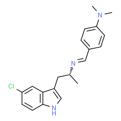 ChemSpider 2D Image | 4-[(E)-{[(2R)-1-(5-Chloro-1H-indol-3-yl)-2-propanyl]imino}methyl]-N,N-dimethylaniline | C20H22ClN3