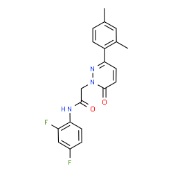 ChemSpider 2D Image | N-(2,4-Difluorophenyl)-2-[3-(2,4-dimethylphenyl)-6-oxo-1(6H)-pyridazinyl]acetamide | C20H17F2N3O2
