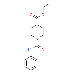 ChemSpider 2D Image | Ethyl 1-(phenylcarbamoyl)-4-piperidinecarboxylate | C15H20N2O3