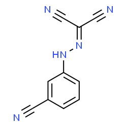ChemSpider 2D Image | [(3-Cyanophenyl)hydrazono]malononitrile | C10H5N5