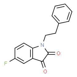 ChemSpider 2D Image | 5-Fluoro-1-(2-phenylethyl)-1H-indole-2,3-dione | C16H12FNO2