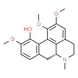 ChemSpider 2D Image | (6aR)-1,2,10-Trimethoxy-6-methyl-5,6,6a,7-tetrahydro-4H-dibenzo[de,g]quinolin-11-ol | C20H23NO4