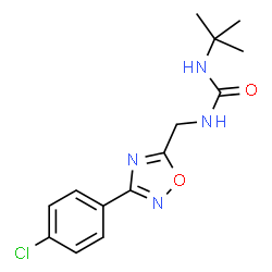 ChemSpider 2D Image | 1-{[3-(4-Chlorophenyl)-1,2,4-oxadiazol-5-yl]methyl}-3-(2-methyl-2-propanyl)urea | C14H17ClN4O2