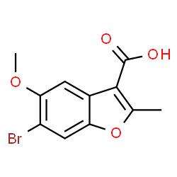 ChemSpider 2D Image | 6-Bromo-5-methoxy-2-methyl-1-benzofuran-3-carboxylic acid | C11H9BrO4