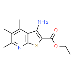 ChemSpider 2D Image | Ethyl 3-amino-4,5,6-trimethylthieno[2,3-b]pyridine-2-carboxylate | C13H16N2O2S