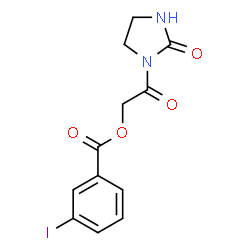 ChemSpider 2D Image | 2-Oxo-2-(2-oxo-1-imidazolidinyl)ethyl 3-iodobenzoate | C12H11IN2O4