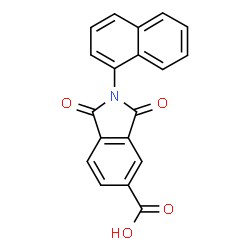 ChemSpider 2D Image | 2-(1-Naphthyl)-1,3-dioxo-5-isoindolinecarboxylic acid | C19H11NO4