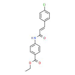 ChemSpider 2D Image | Ethyl 4-{[(2E)-3-(4-chlorophenyl)-2-propenoyl]amino}benzoate | C18H16ClNO3