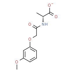 ChemSpider 2D Image | (2R)-2-{[(3-Methoxyphenoxy)acetyl]amino}propanoate | C12H14NO5