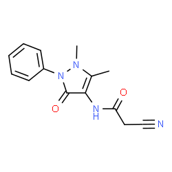 ChemSpider 2D Image | 2-cyano-N-(1,5-dimethyl-3-oxo-2-phenylpyrazol-4-yl)acetamide | C14H14N4O2