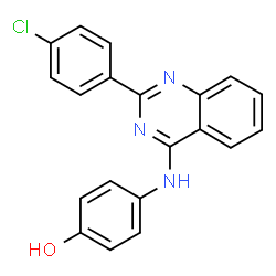 ChemSpider 2D Image | 4-{[2-(4-Chlorophenyl)-4-quinazolinyl]amino}phenol | C20H14ClN3O