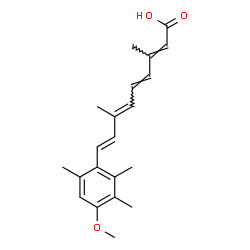 ChemSpider 2D Image | (2E,4E,6E,8E)-9-(4-Methoxy-2,3,6-trimethylphenyl)-3,7-dimethyl-2,4,6,8-nonatetraenoic acid | C21H26O3