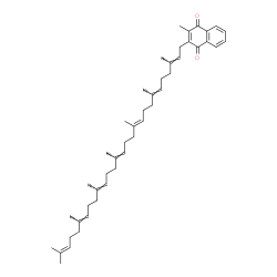 ChemSpider 2D Image | 2-[(2E,6E,10E,14E,18E,22E)-3,7,11,15,19,23,27-Heptamethyl-2,6,10,14,18,22,26-octacosaheptaen-1-yl]-3-methyl-1,4-naphthoquinone | C46H64O2